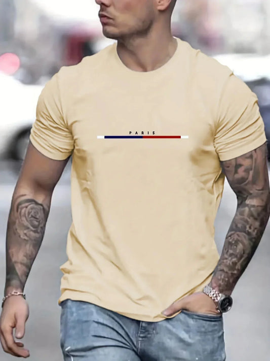 Paris Shirts men's T-shirt 3D printed men's clothing short sleeved men's T-shirt round neck oversized T-shirt fashionable men's