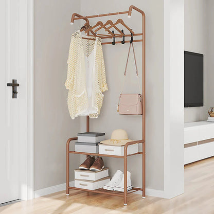 Independent Hanger Brown Metal Shoe Hanger 4 Hooks Clothes Rack Clothes Hangers Coat Hanger Stand Wardrobe Stand