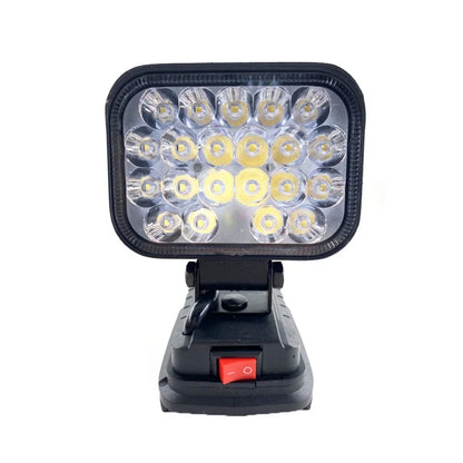Heavy-Duty LED Work Light - Compatible with Makita/Dewalt/Milwaukee 18V Li-ion Batteries - Portable Camping & Emergency Flashlight