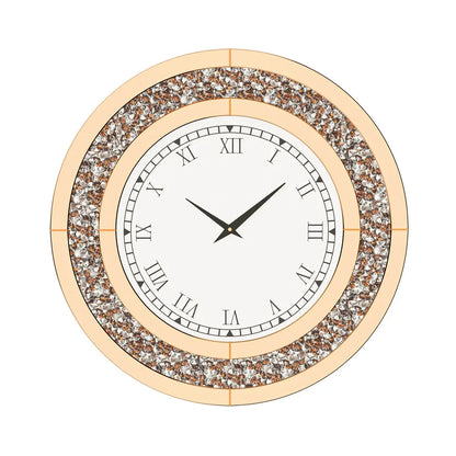 LUVODI 32inch Modern 3D Wall Clock Large Diamond Crystal Living Room Kitchen Bedroom Hall Clock with Roman Numerals