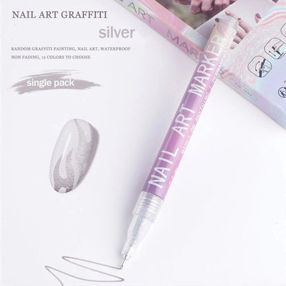 Nail Art Graffiti Pen Nail Acrylic Paint Pen Waterproof Painting Lines Pencil DIY Drawing Abstract Design Nail Accessories