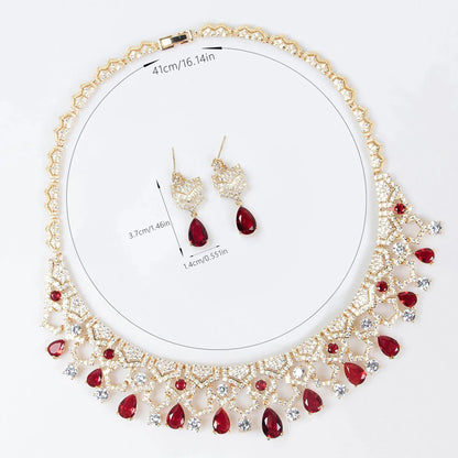 Exquisite Appeal Women High Jewelry Set 2 Piece Necklace Earrings Dress Accessories for Festive Wedding Prom Host Gift 2026