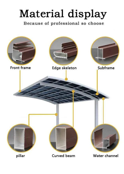 Home Villa Gazebos Garden Outdoor Canopy Tent Modern Custom Parking Shed Sunshade Awning Patio Pergola Aluminum Alloy Carport