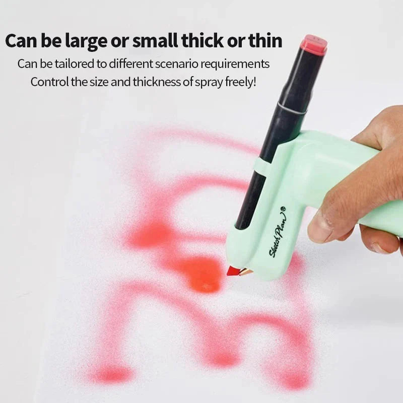 Art Electric Spray Pen Airbrush Set Inkjet Painting Brush Washable Spray Painting Hand Drawn Art Supplies Multi-function Color