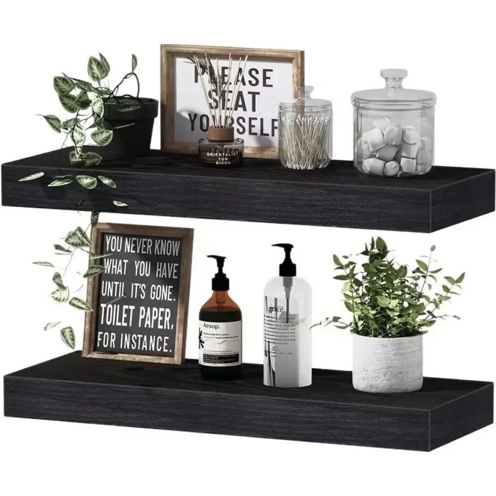 Solid Wood Solid Wooden Floating Shelves Wall Mounted Storage Rack Wall Mounted Bookshelf Floating Design Book Shelf