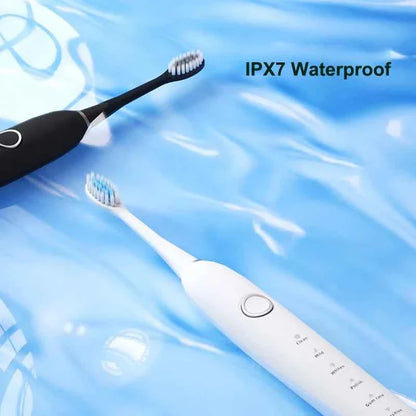 6 Modes Electric Sonic Toothbrush USB Rechargeable for Adults Ultrasonic Tootbrush with 4/8 Replacement Heads Smart Timer IPX7