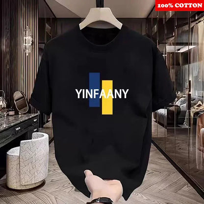Fashion Paris Print T-shirt Men's Summer New 2025 New 100% Cotton Neck Short Short Sleeve Tee Gym Casual comfort Sports Top Men
