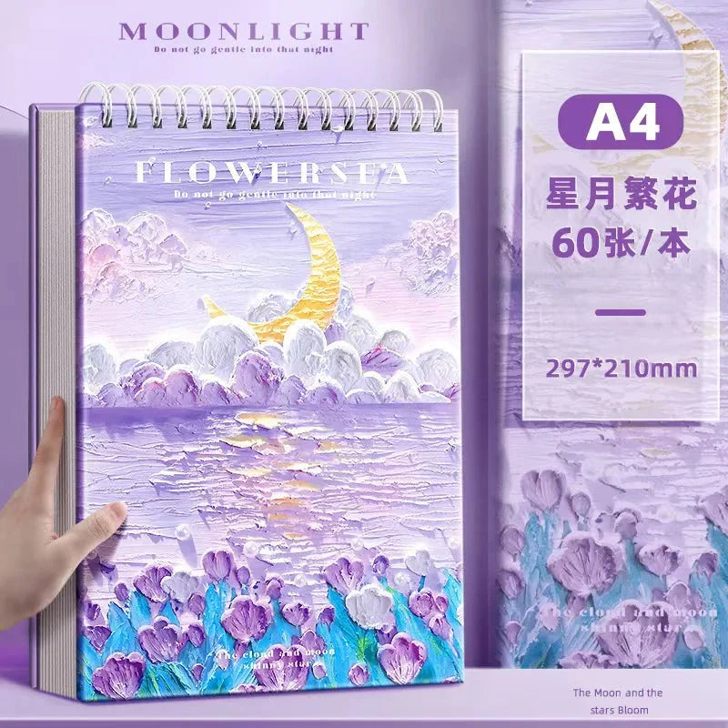 A4 Professional Sketchbook: Ultra-Thick Paper, 16K Painting Diary Notebook, Essential Art School Supplies, Ideal for Pencil Sket
