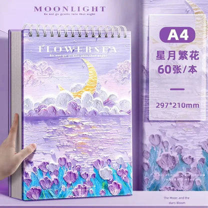 A4 Professional Sketchbook: Ultra-Thick Paper, 16K Painting Diary Notebook, Essential Art School Supplies, Ideal for Pencil Sket