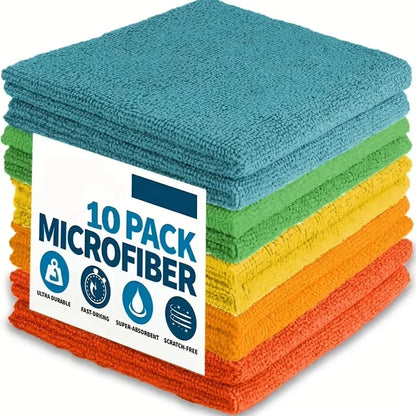 5/10/20pcs Kitchen Towel, Ultra-fine Fiber Light Gray Cleaning Cloth Set, Absorbent, Soft And Stain-removing Cloth