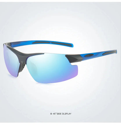 Men Sports Sunglasses Riding Mirror Wind Frameless Glasses Driving Dazzle Colour Outdoor Motorcycle Running Fishing Travel