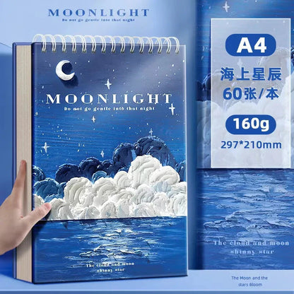 A4 Professional Sketchbook: Ultra-Thick Paper, 16K Painting Diary Notebook, Essential Art School Supplies, Ideal for Pencil Sket
