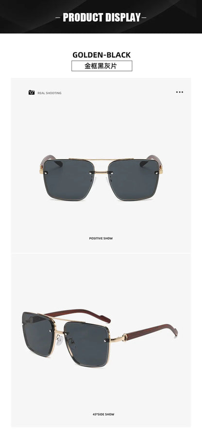 Square Sunglasses For Men Vacation Fashion Glasses Wooden Sunglasses Women Trendy Shades Vintage Gafas De Sol Hombre Zonnebril