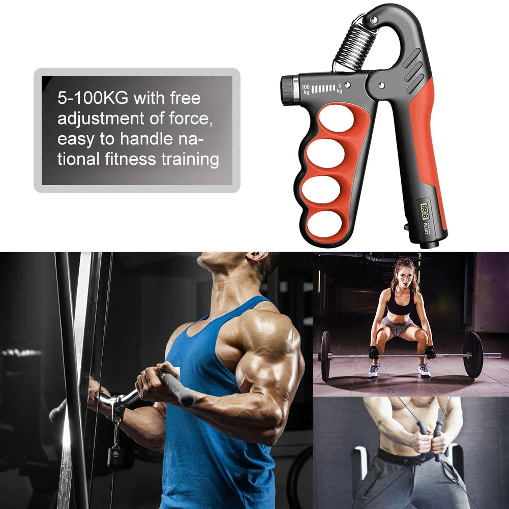 5-100 KG Grip Strength Trainer Non-Slip Gripper Stress Relief Adjustable Resistance for Musicians Athletes Hand Injury Recovery