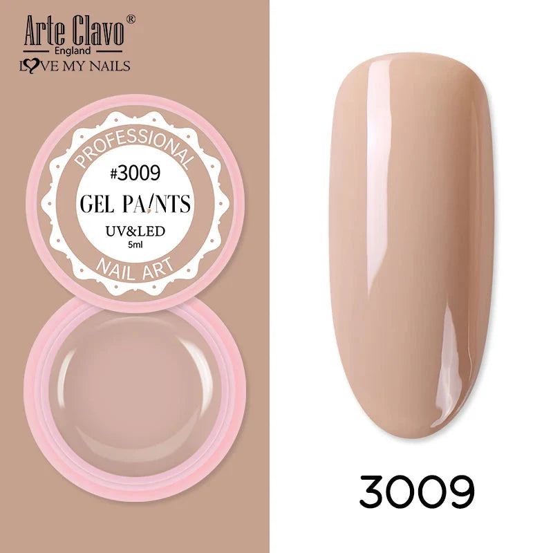 Arte Clavo Painting Gel 72 Colors 5ml Professional Nail Paint Color Gel Polish For Nail Art UV Gel Lacquer Gel Top Coat Manicure