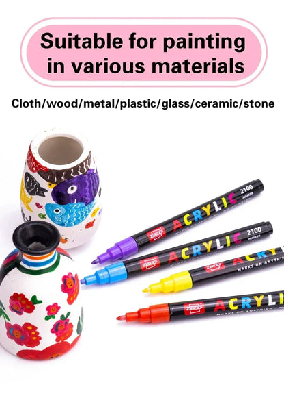 36-240 Acrylic Paint Markers, Waterproof & High Saturation for Wood,Metal,Plastic,Fabric,Glass,Ceramic Painting DIY Art Supplies