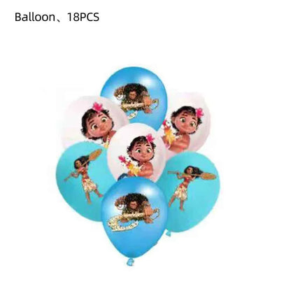 Moana Party Decorations Balloons Set Tableware Napkins Cups Plates Backdrop Kit Disney Vaiana Theme Happy Birthday Deco Supplies