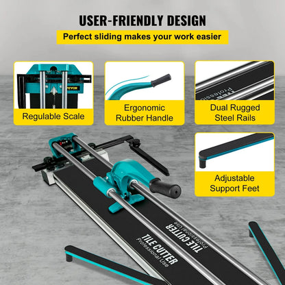 SucceBuy 1200MM Tile Cutter High Precision Manual Ceramic Floor Tiles Tile Cutter  48 In Cutting Machine for Precision Cutting