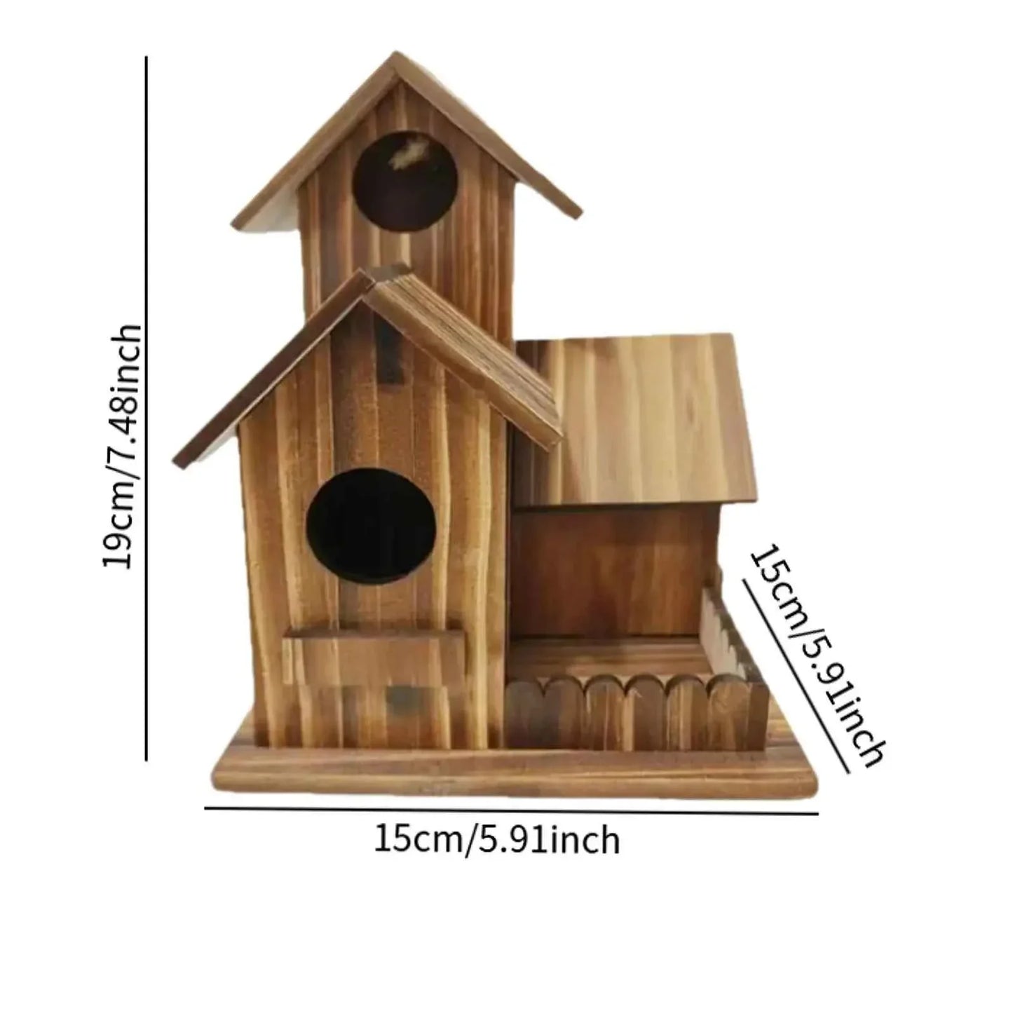 Wooden Bird House Weather Resistant Outdoor Hanging Birdhouse Large Nest for Hummingbird Garden Backyard Decoration