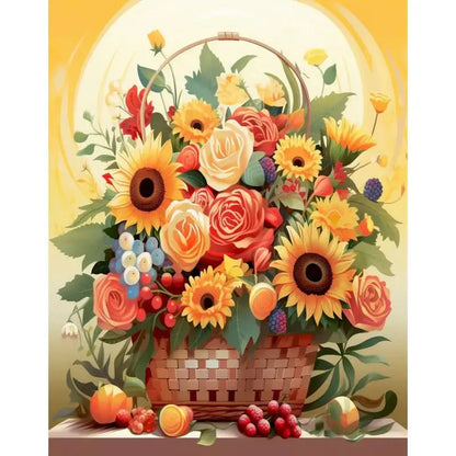 GATYZTORY Paint By Number yellow Flower Landscape Oil Painting On Canvas Floral Handmade Modern Diy Unique Gift
