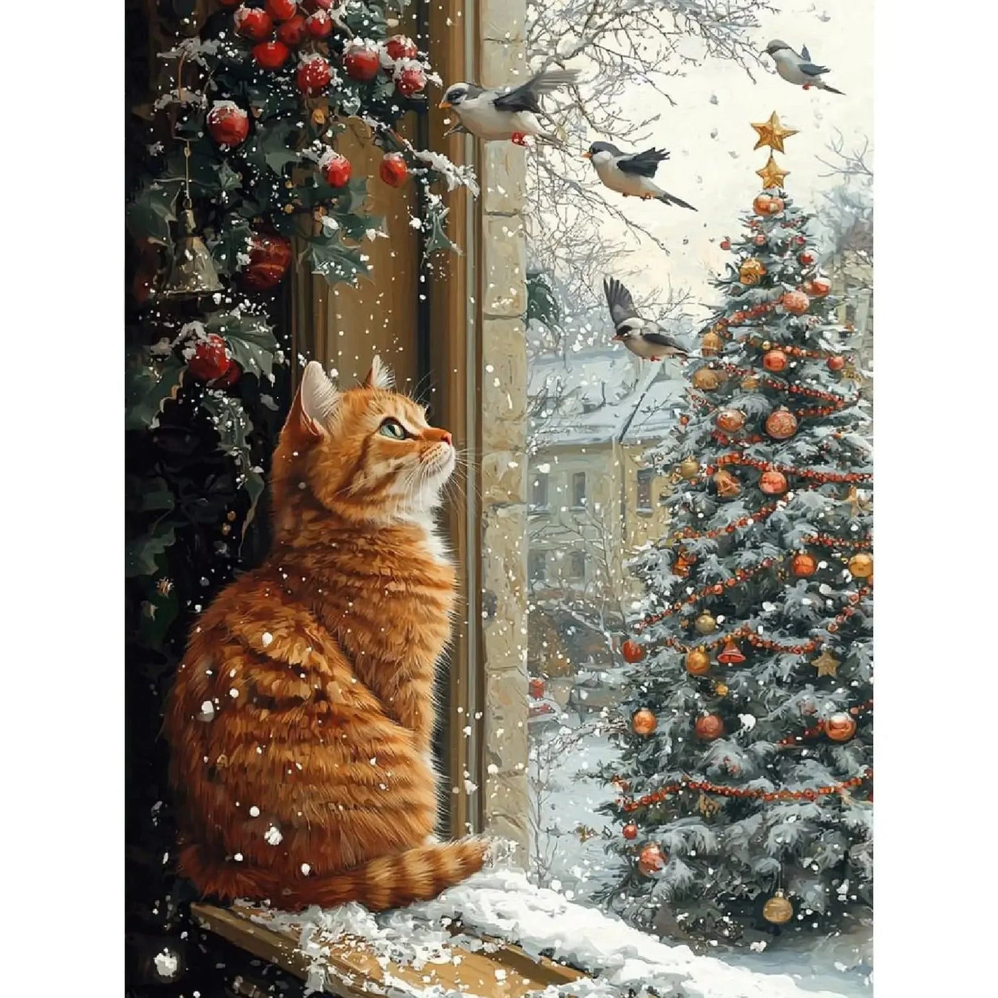 Canrichshop Black Cat Adult Paint by Number,Funny Bathing Cat Adults' Paint-by-Number Kits, Adults Beginners Unframed