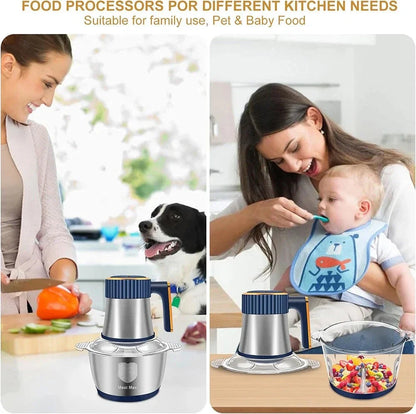 5L Electric Meat Grinders Multifunctional Vegetable Slicer Chopper 304Stainless Steel Food Processor Mixer Machine Kitchen Tool