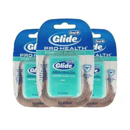 Oral B Glide Plus Floss Ultra Soft Dental Flosser Mint Flavor Comfortable Wide Flat Deep Cleaning Floss 40M