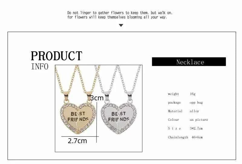 New Best Friends Necklace For Women Girls Broken Heart Puzzle Musical Note Pendant Necklaces BFF Friendship Forever Jewelry Gift