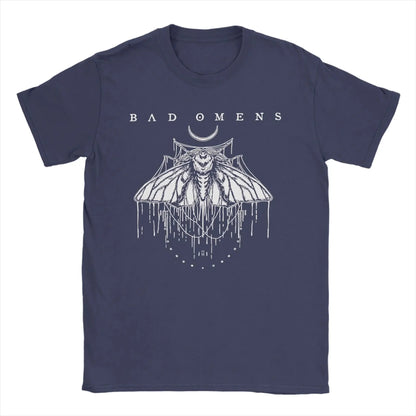 Men's T-Shirts Bad Omens Moth Casual 100% Cotton Tee Shirt Short Sleeve  T Shirt Round Collar Tops Big Size