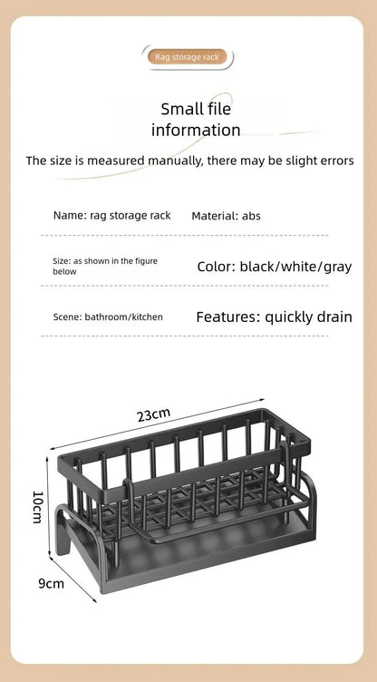 Kitchen Spice Storage Shelf with Drainage Rack, Installation Sink Organizer, Tap-Mounted Shelf for Home Kitchen Accessories