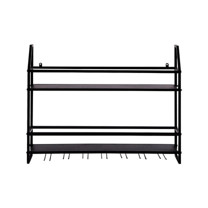 Wall Mounted Iron Wine Rack Bottle Champagne Glass Holder Shelves Bar Home Party Light and Strong Durable Unique Design Decor