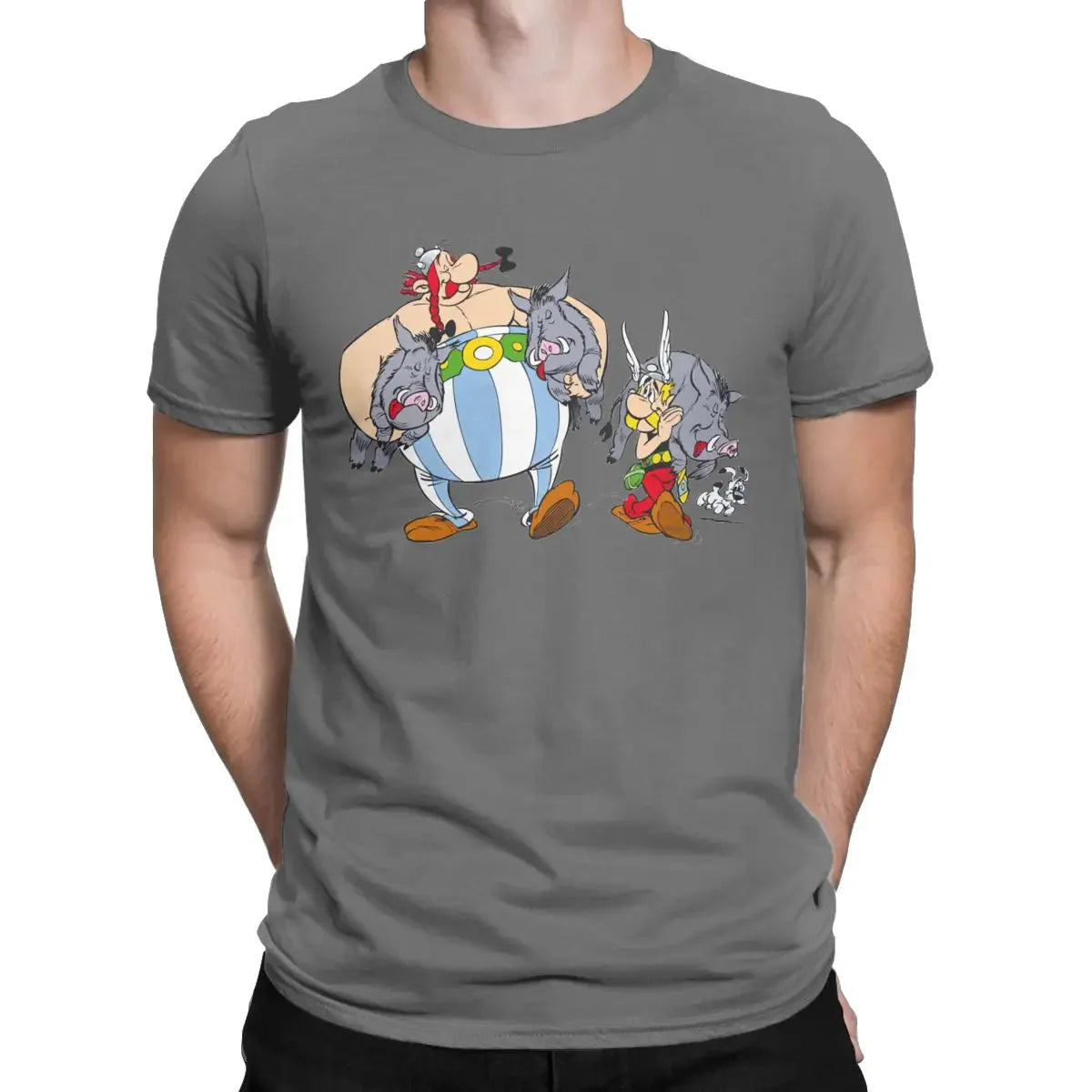 Men T-Shirts Asteriks And Obeliks With Bor Cool 100% Cotton Tees Short Sleeve T Shirt Round Neck Tops Classic