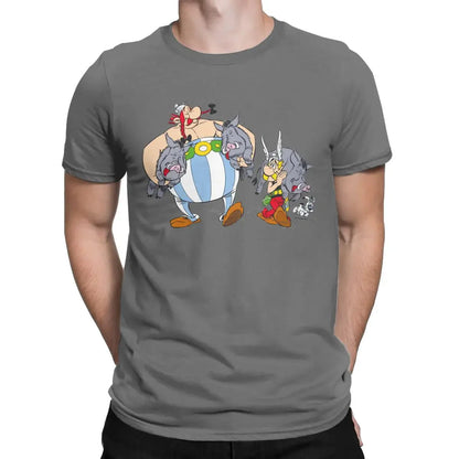 Men T-Shirts Asteriks And Obeliks With Bor Cool 100% Cotton Tees Short Sleeve T Shirt Round Neck Tops Classic