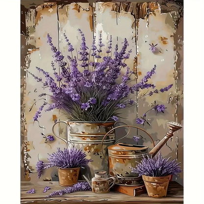 1pc Paint By Number Kits for Adults, 40x50cm/ 16x20inch, DIY Lavender Easy Oil Acrylic Painting By Numbers Kits Arts Crafts for