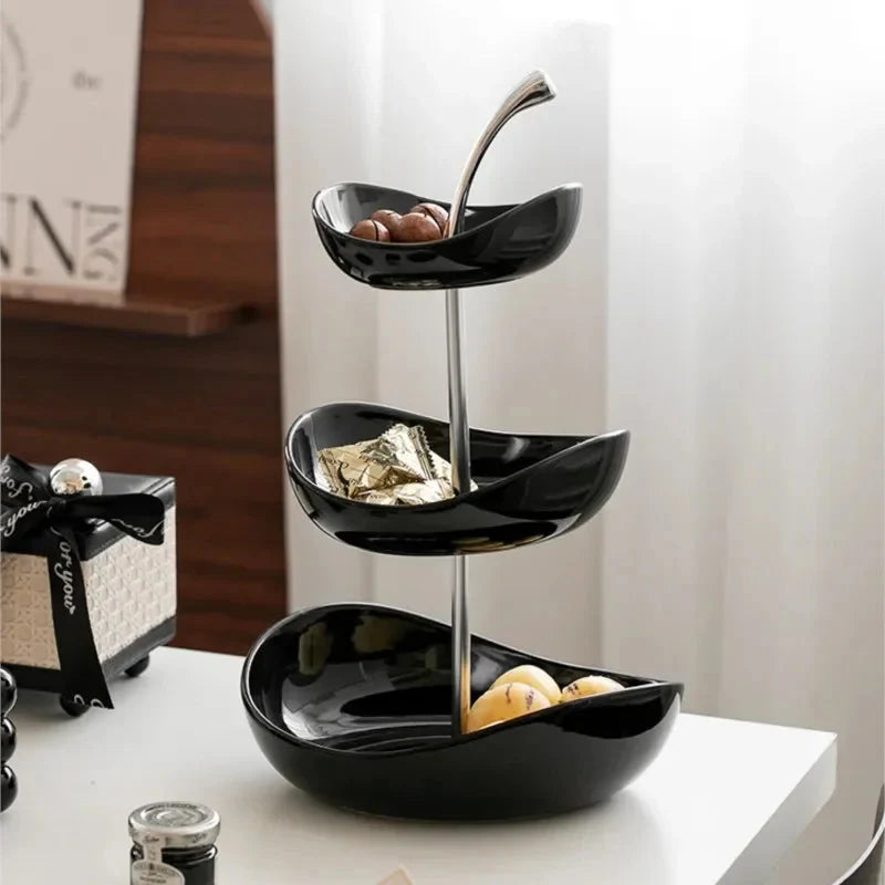 Fruit Plate Home Living Room Coffee Table Ornaments Candy Dish Placed Snack Tray Multi-layer High-grade Fruit Plate