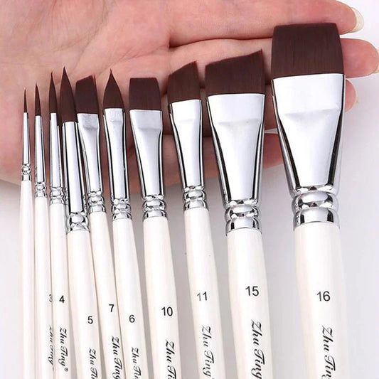 Body Pinting Face Body Art Paint Multifunctional Professional Paint Brushes Set Wooden Handle Nylon Brush Oil Painting Brushes