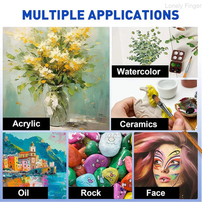 Paint Brush Set 12/48pcs Synthetic Hair for Acrylic Painting Watercolor Painting Gouache Ink Craft and Detail Painting