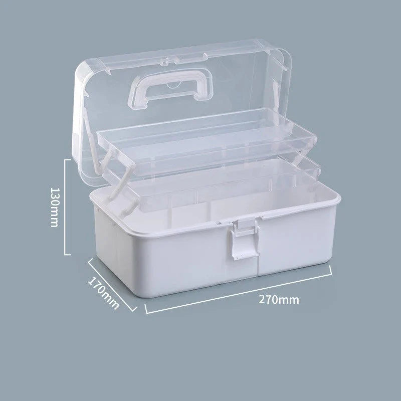 Three-tier Art Toolbox Carry Case – Organizes brushes, paints, palettes, and other art supplies with categorized storage.