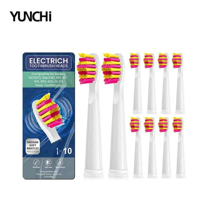 Premium Replacement Toothbrush Heads for Fairywill & Seago - Du Pont Bristles - Compatible with FW-507/508/D1/D3/D7