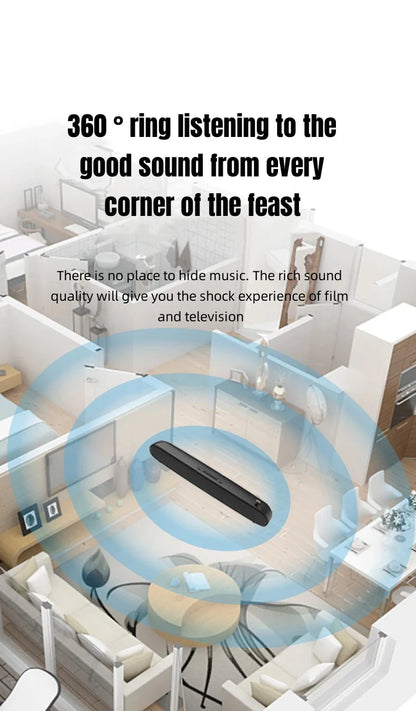 TV Soundbar Wired and Wireles Home Surround Speaker Sound Bar for PC Theater Computer Aux 3.5mm Outdoor Portable Bluetooth Audio