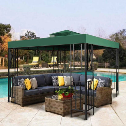 3x3m 2-Tier Garden Gazebo Replacement Canopy - Waterproof Oxford Patio Tent Roof