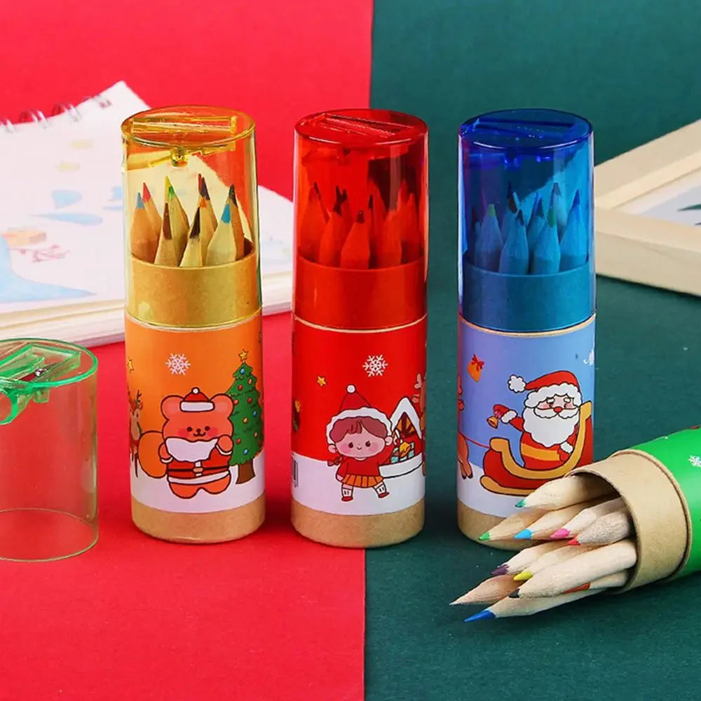 Supplies with Built-in Sharpener Sketch Supplies Drawing Pencils Wooden Pencils Christmas Colored Pencils Sketching Pen