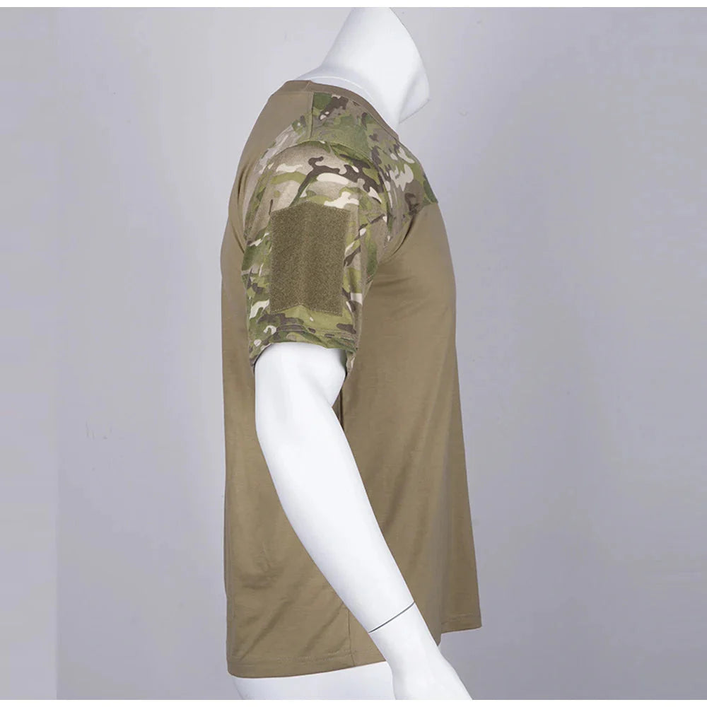Mens Camouflage Shirts Tees Tactical Combat Shirt Hunting Clothes Tops Workout Clothing Outdoor Breathable Camo T Shirt