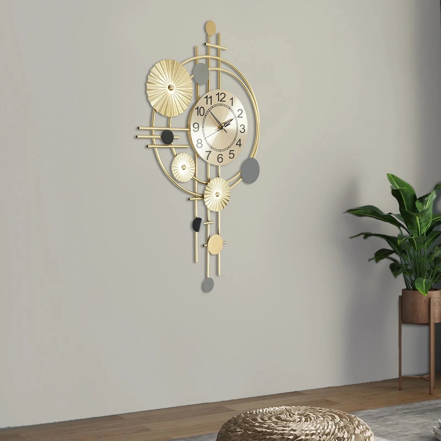 Wall Clock Modern Decorative Art Clock Silent Wall Clock Iron Wall Decoration Clock