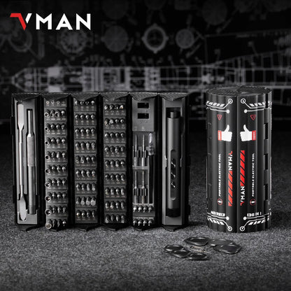 138 In 1 Electric Professional Screwdriver Set Cordless Multifunctional iPhone & Glasses Repair Tool Magnetic Bit Household Kit