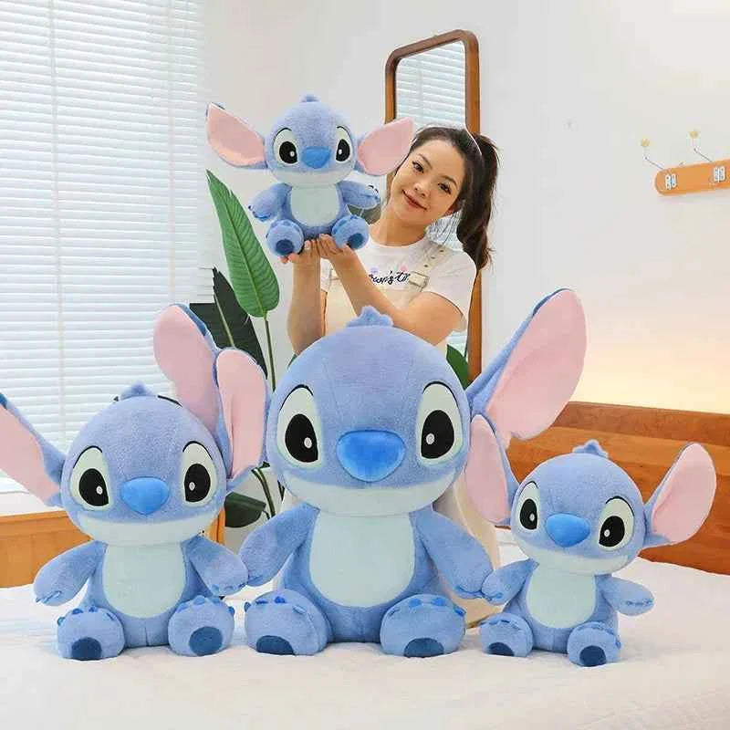 Disney Cute Blue Stitch Stuffed Plush Toy Cartoon Anime Stitch Kawaii Sleeping Pillow Plush Doll Giving Girls Birthday Gifts