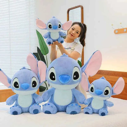 Disney Cute Blue Stitch Stuffed Plush Toy Cartoon Anime Stitch Kawaii Sleeping Pillow Plush Doll Giving Girls Birthday Gifts