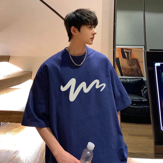 Men's T Shirt Oversized Mens White Cotton T-shirts Funny Print 5XL Casual Wear Summer Tee Shirts For Men Big Size Male Clothes