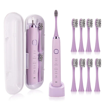 2026 NEW USB Rechargeable Electric Toothbrush Automatic Toothbrush for Adults with 5 Modes and 8 Replacement Brush Heads