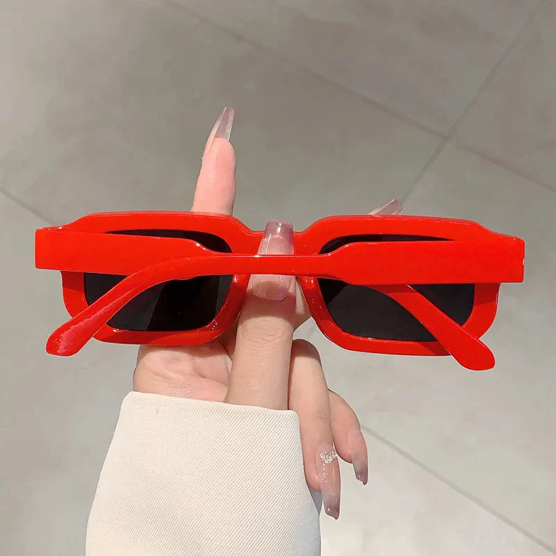 New Men Vintage Rectangle Frame Sunglasses Fashion Retro Sun Glasses Luxury Brand Design Glasses UV400 Eyewear Women Goggles